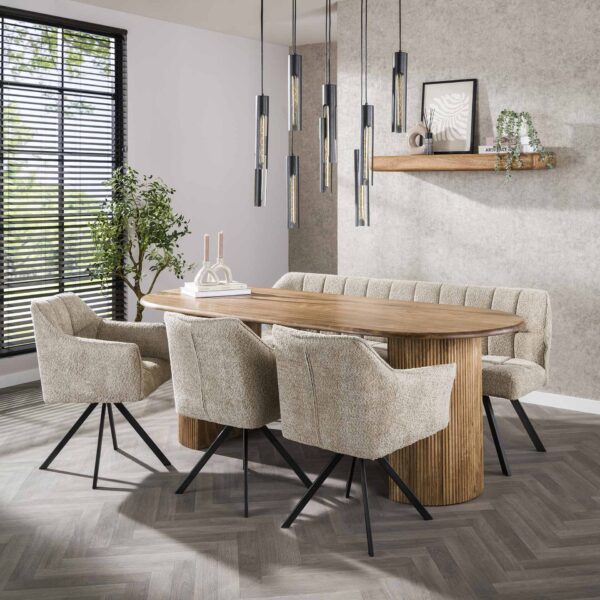 Table à manger 215 wave / Solid Mango (Sand Color)