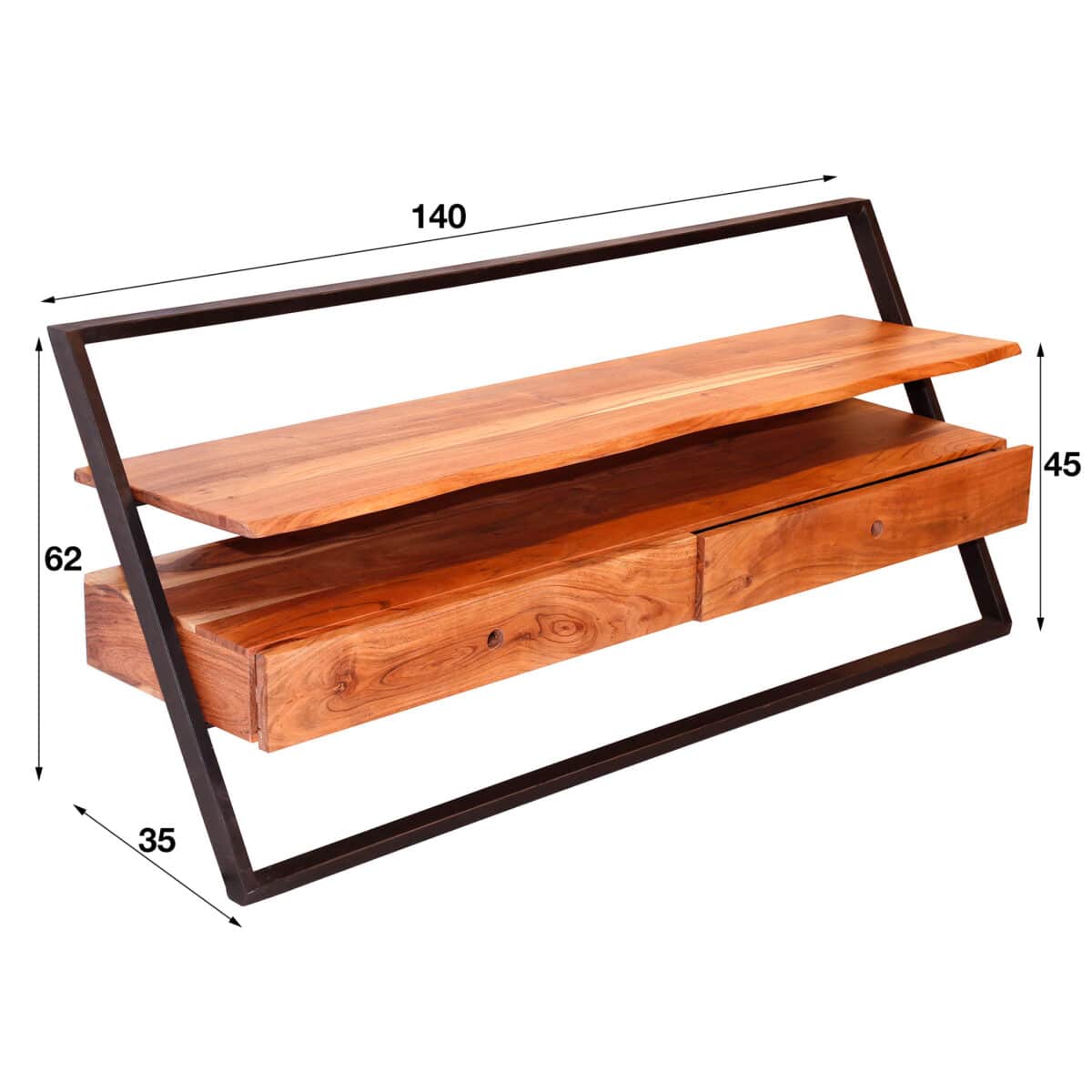 Meuble TV lean 2L / Acacia naturel massif – Image 5
