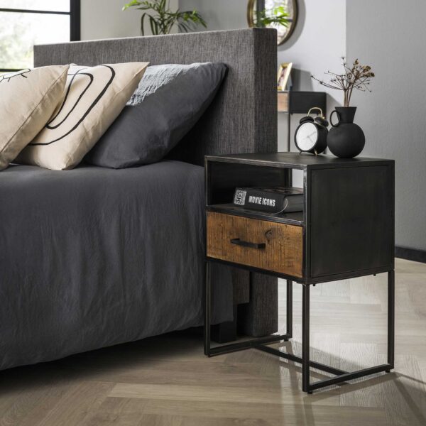 Table de chevet 1L blend / Bois dur robuste