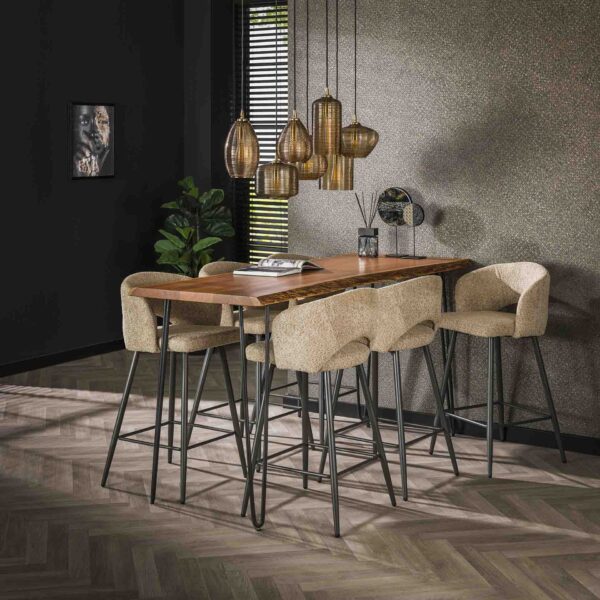 Table de bar Edge 180 / Acacia naturel massif