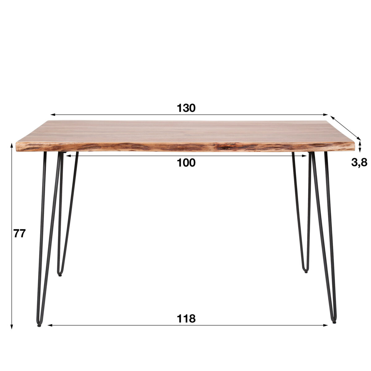 Table à manger edge 130 / Acacia naturel massif – Image 5
