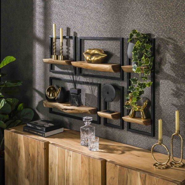 Armoire murale set/5 edge / Acacia naturel massif