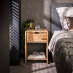 Table de chevet 1L rib / Teck patiné