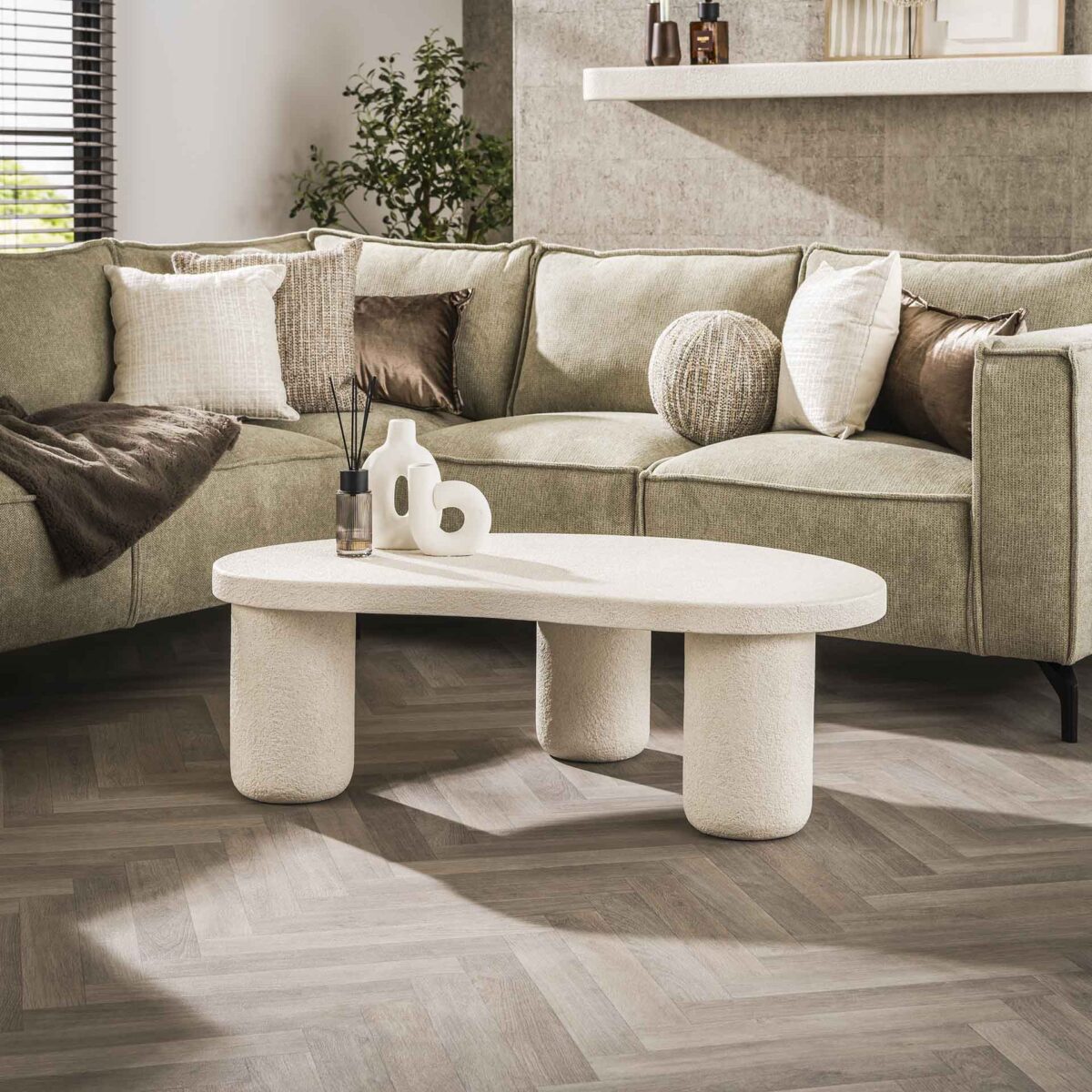 Table basse XL kiezel organisch / Composite de marbre – Image 1