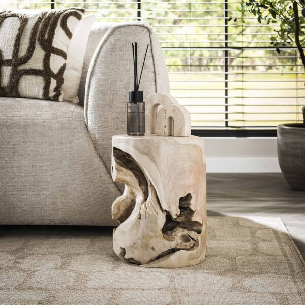 Table d'appoint natural line white / Teck blanc