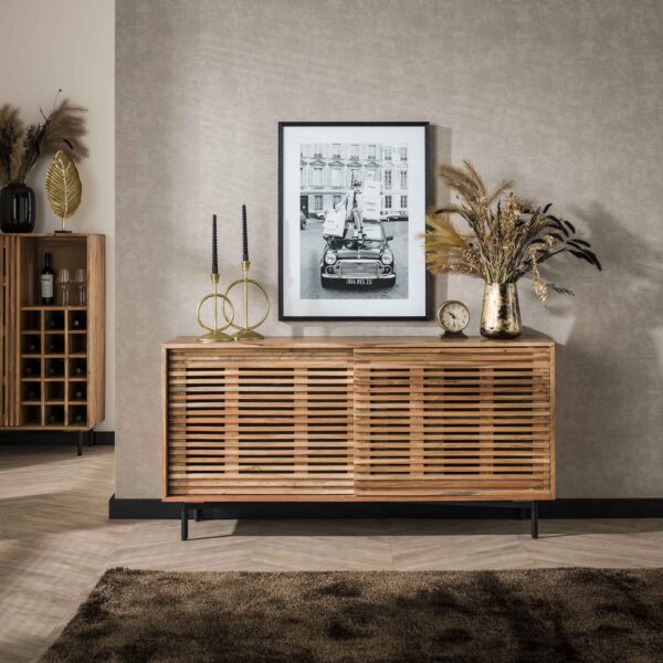 Buffet 2 deuren slide / Acacia naturel massif