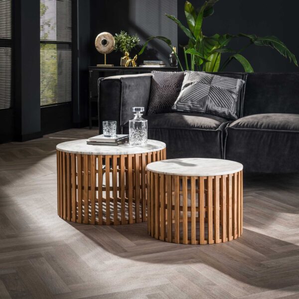 Table basse set/2 sunset / Marbre blanc
