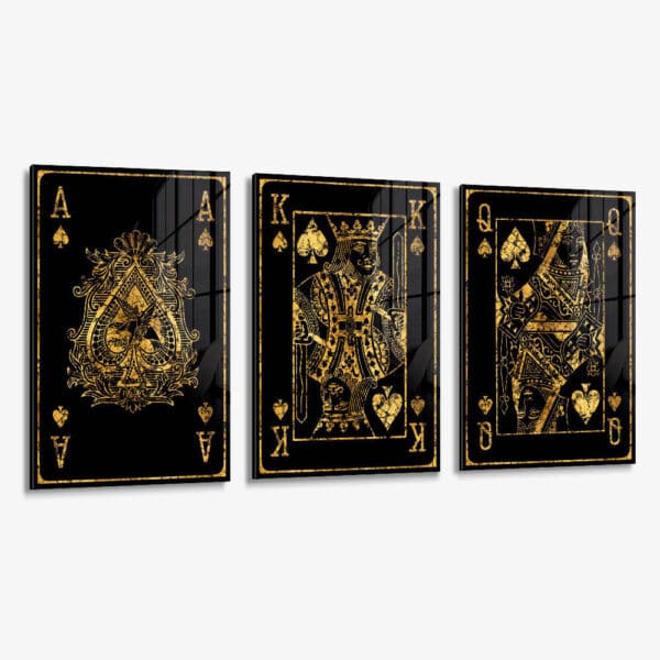 Lot: "Golden Cards" (3x) – Verre