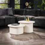 Table basse set/2 stone organic / Composite de marbre