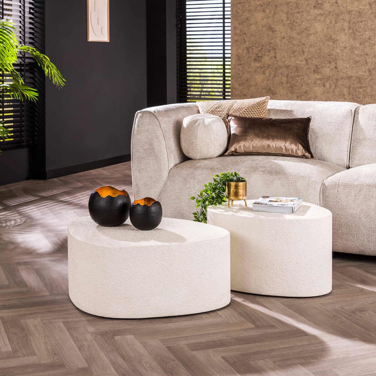 Table basse set/2 driehoekig stone / Composite de marbre – Image 1