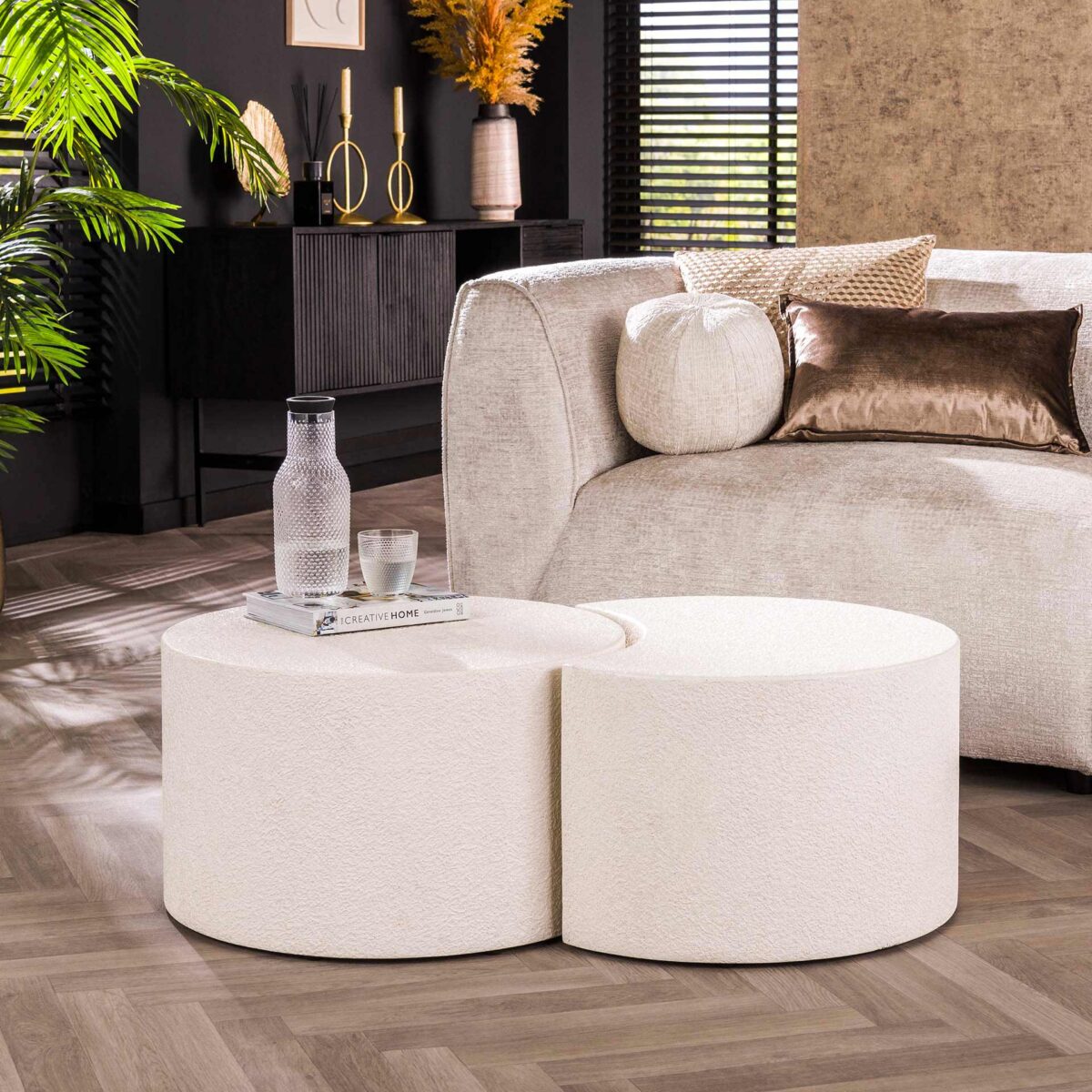 Table basse set/2 stone moonset / Composite de marbre – Image 1