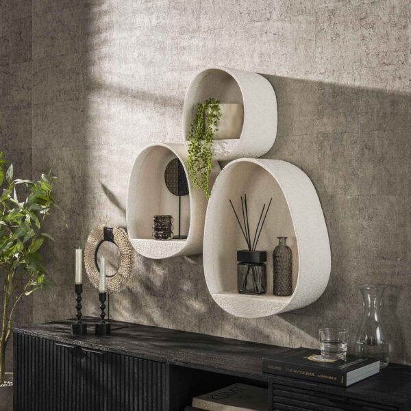 Armoire murale set/3 stone druppel / Composite de marbre