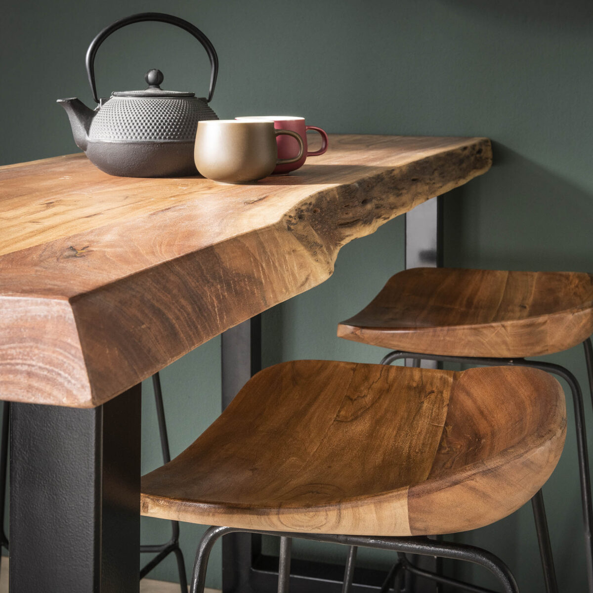Tabouret de bar Ergo en bois VPE4 / Acacia massif naturel – Image 3