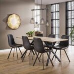 Chaise zig-zag plat frame. VPE4 / Saddle PU Noir – Image 2