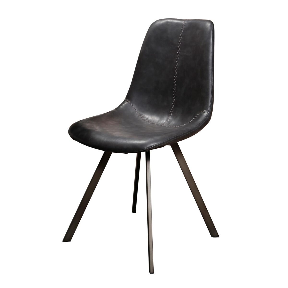 Chaise zig-zag plat frame. VPE4 / Saddle PU Noir – Image 4