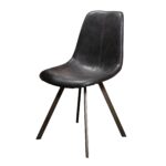 Chaise zig-zag plat frame. VPE4 / Saddle PU Noir – Image 4