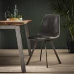 Chaise zig-zag plat frame. VPE4 / Saddle PU Noir – Image 5