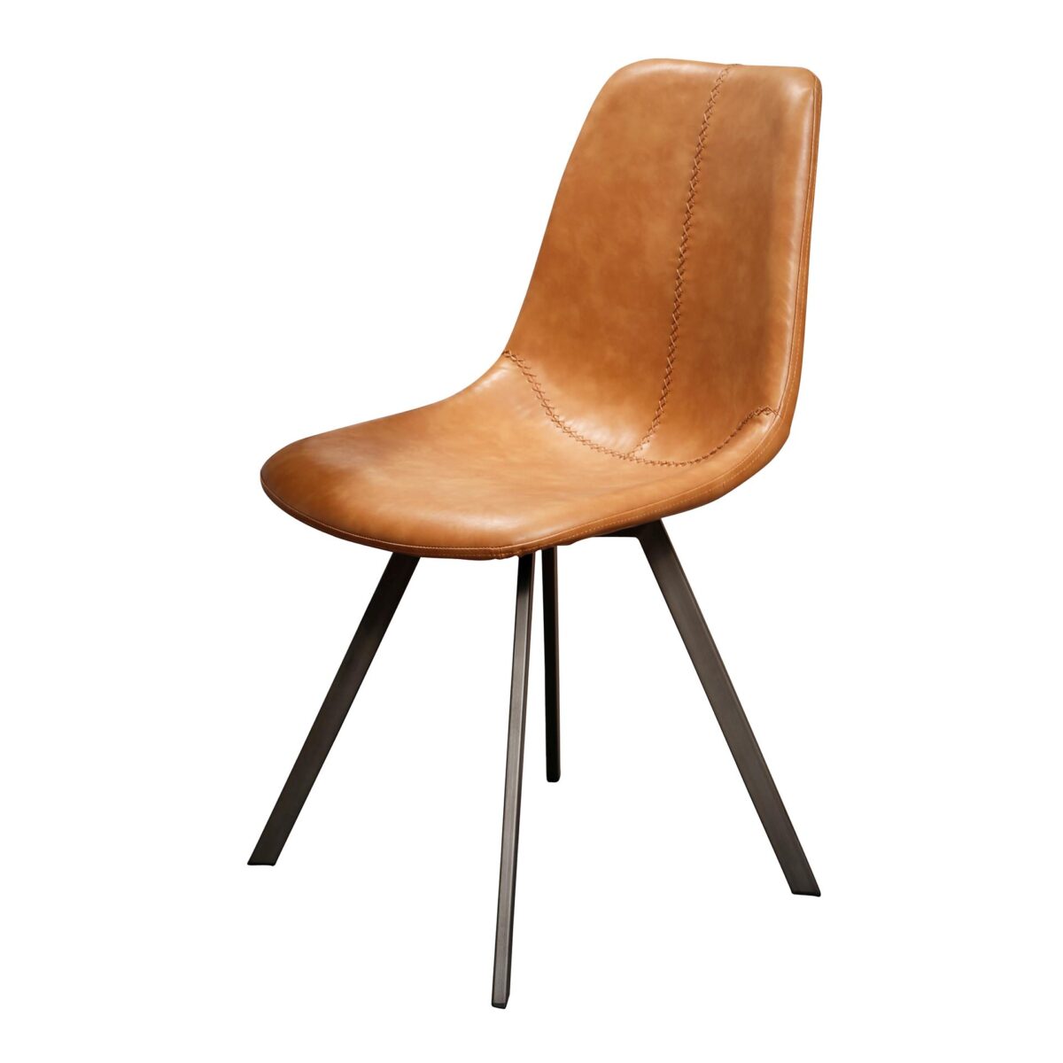 Chaise zig-zag plat frame. VPE4 / Saddle PU Cowhide Brun – Image 4