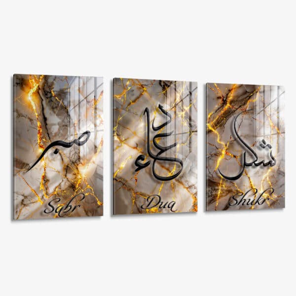 Lot: "Sabr, Dua & Shukr" (3x) – Verre
