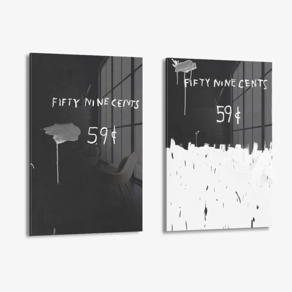 Lot: "Two For One Dollar" (2x) – Verre