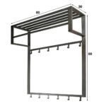Porte-manteau double Kapstok Long Steel (8 haken) – Image 5