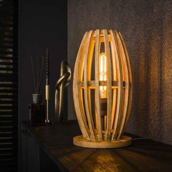 Lampe de table 1L orbit / Mangue naturelle solide