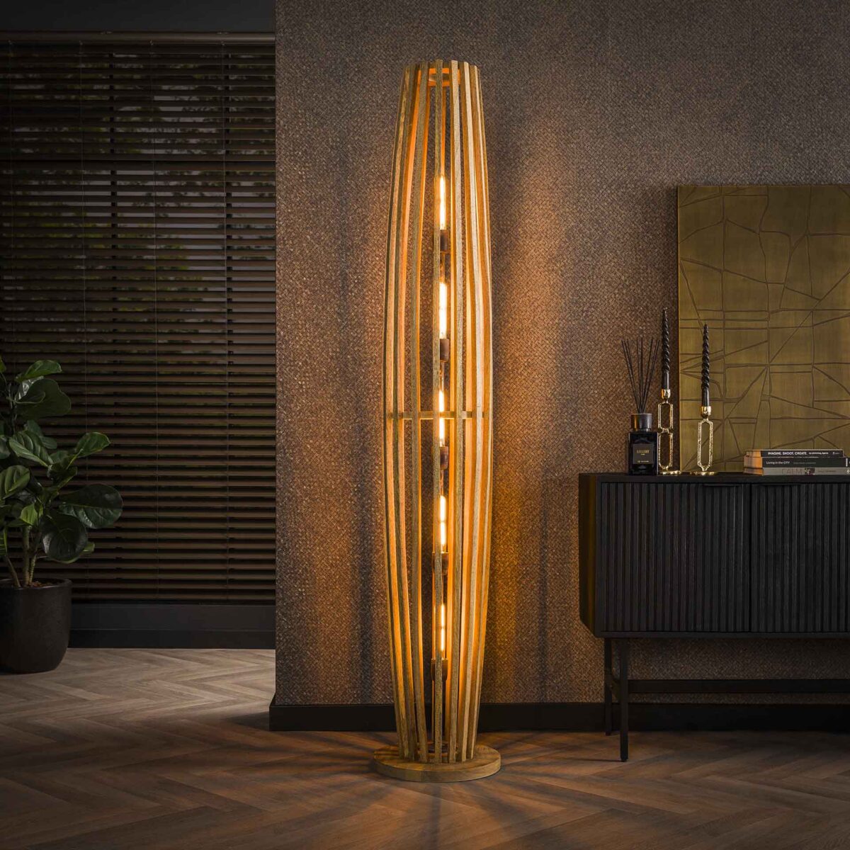 Lampadaire 5L Orbit XL / Manguier massif naturel – Image 1