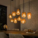Lampe suspendue 5+4 dot pattern / Verre de couleur ambre