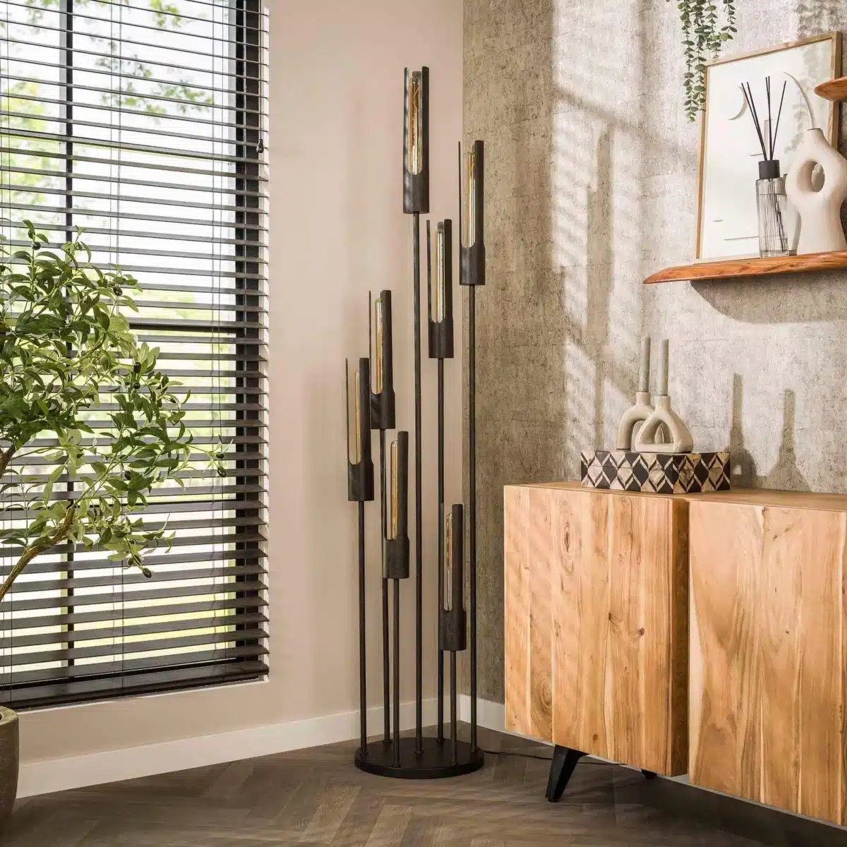 Lampadaire 7L getrapt tube / Arctic Noir – Image 2