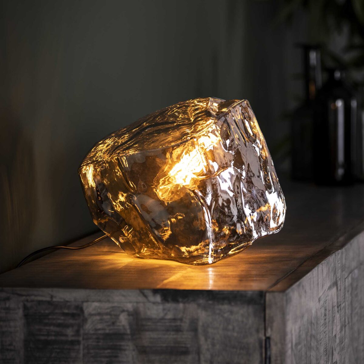 Lampe de table rock chromée / Verre chromé – Image 1