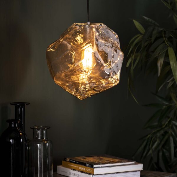 Lampe suspendue 1L rock chromed / Verre chromé