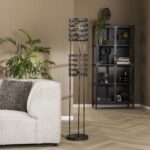 Lampadaire 2L metal blinds / Nickel noir – Image 2