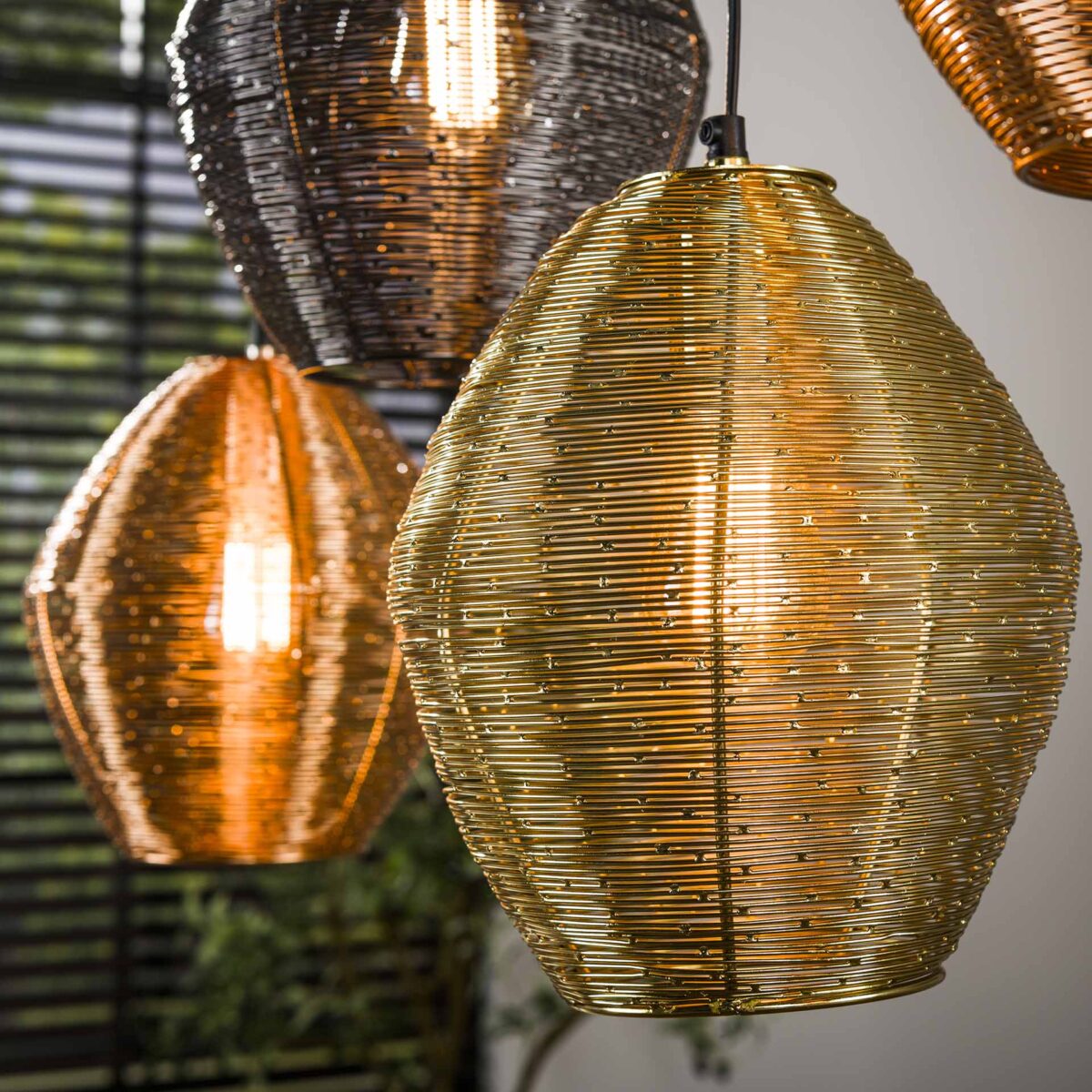 Lampe à suspension 5L web mix / Couleur nickel mat mix – Image 3