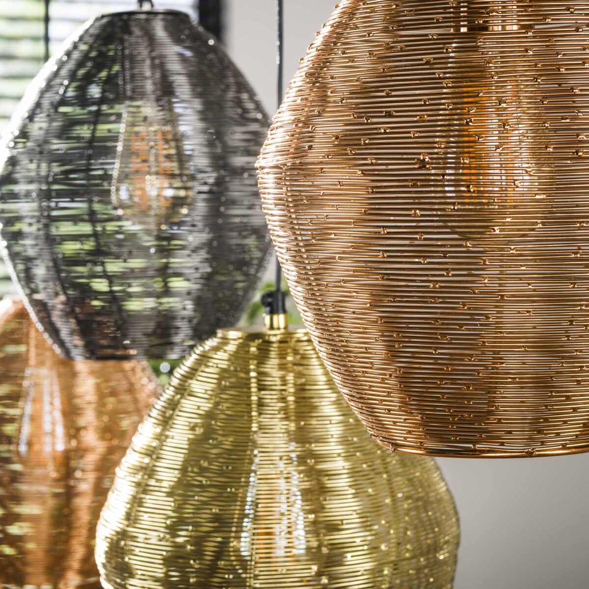 Lampe à suspension 5L web mix / Couleur nickel mat mix – Image 4