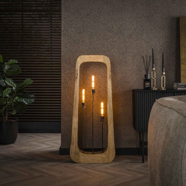 Lampadaire 3L bray / Mangue naturelle solide