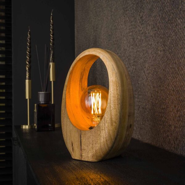 Lampe de table 1L Arche bois / Manguier massif naturel