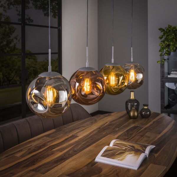 Lampe suspendue 4L stellar / Argent antique