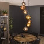 Lampe suspendue 7L getrapt stellar / Argent antique