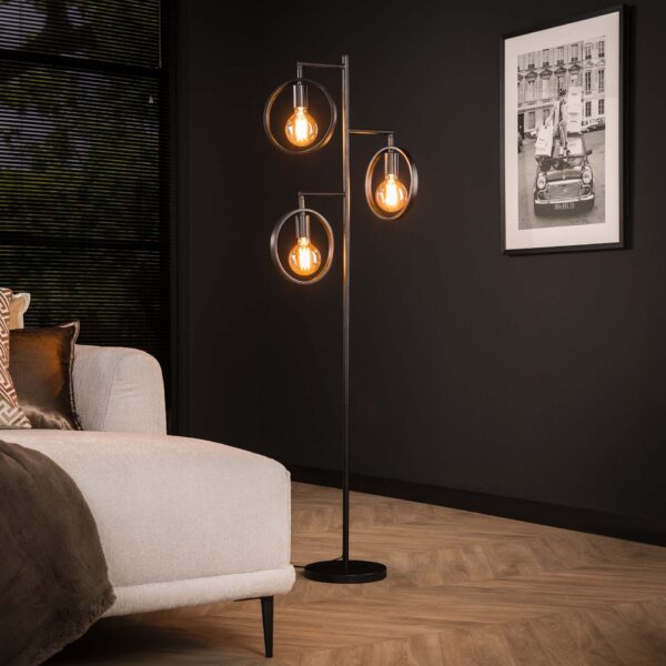 Lampadaire 3L ring / Charbon de bois