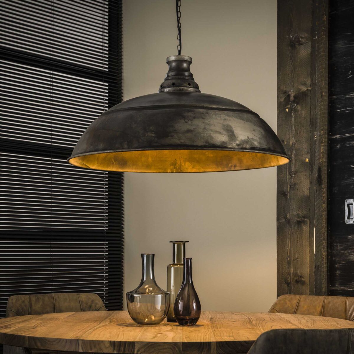 Lampe à suspension Ø80 industrie / Argent vieilli – Image 1