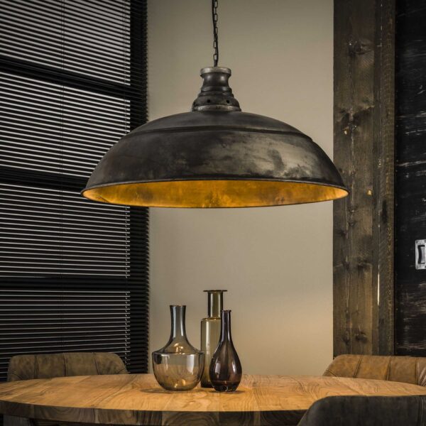Lampe à suspension Ø80 industrie / Argent vieilli