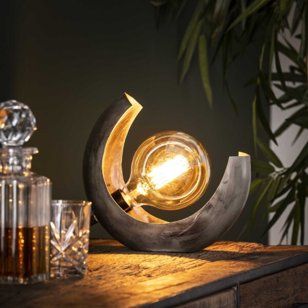 Lampe de table half moon / Argent antique