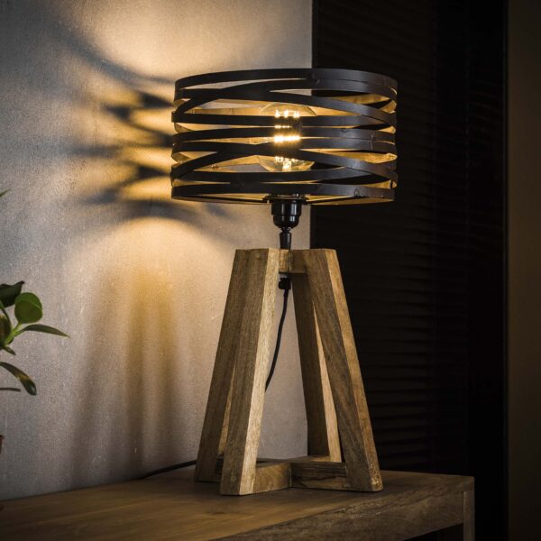 Lampe de table twist houten kruisframe / Gris ardoise