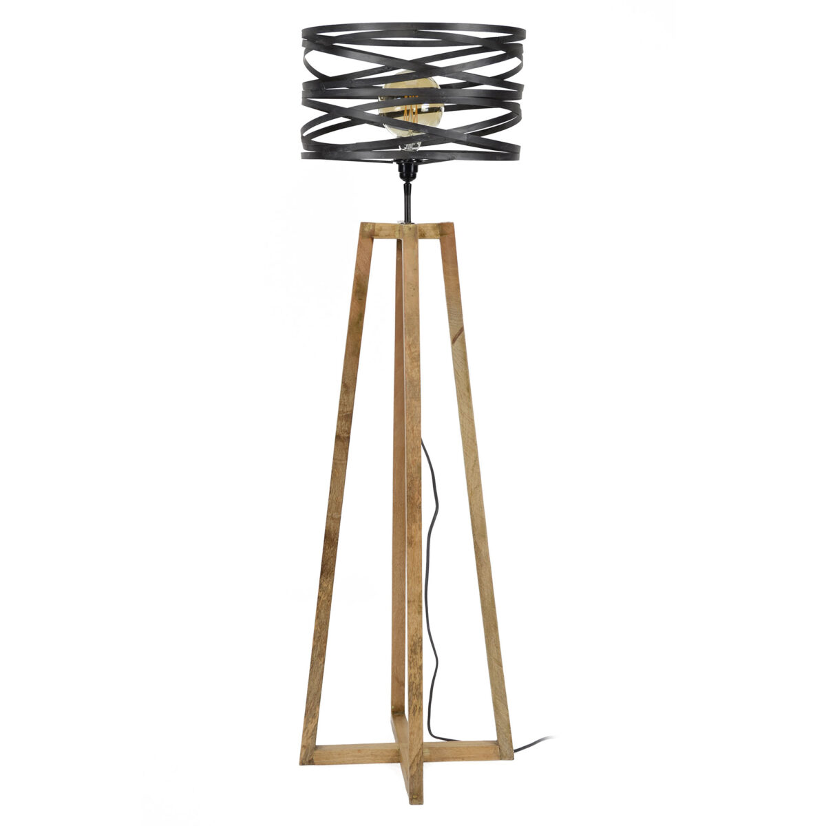 Lampadaire twist houten kruisframe / Gris ardoise – Image 3