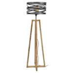 Lampadaire twist houten kruisframe / Gris ardoise – Image 3