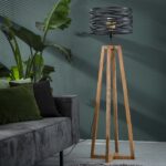 Lampadaire twist houten kruisframe / Gris ardoise – Image 5
