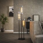 Lampadaire 3L getrapt cylinder glas / Arctic Noir