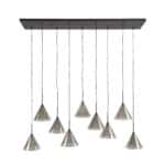 Lampe à suspension 5+4 abat-jour conique verre (G9) / Verre gris fumé – Image 5