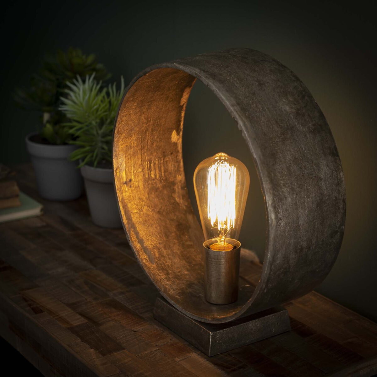 Lampe de table Loop / Nickel antique – Image 1