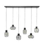Lampe à suspension 3+3 mix métal / Charbon de bois – Image 5